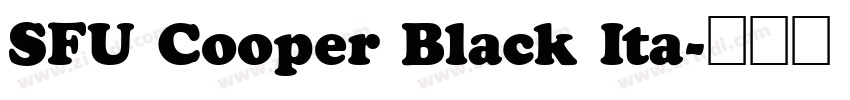 SFU Cooper Black Ita字体转换